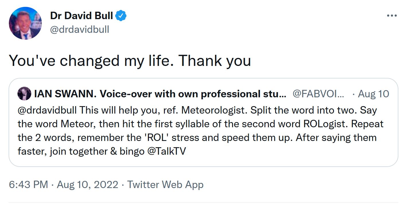 Dr David Bull Testimonial